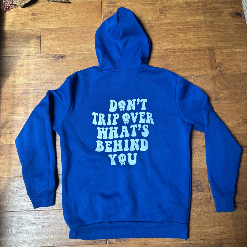 Bold Blue Graphic Hoodie